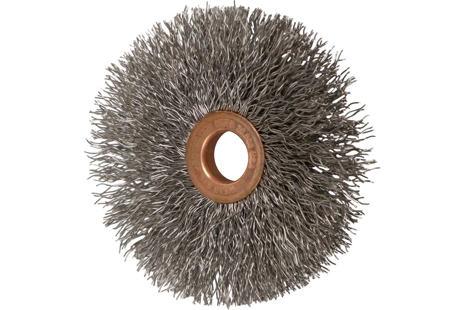 Picture of Pferd Tube Center Wire Wheel Brush 3" Dia. .014 Stainless Steel 1/2-3/8" Arbor